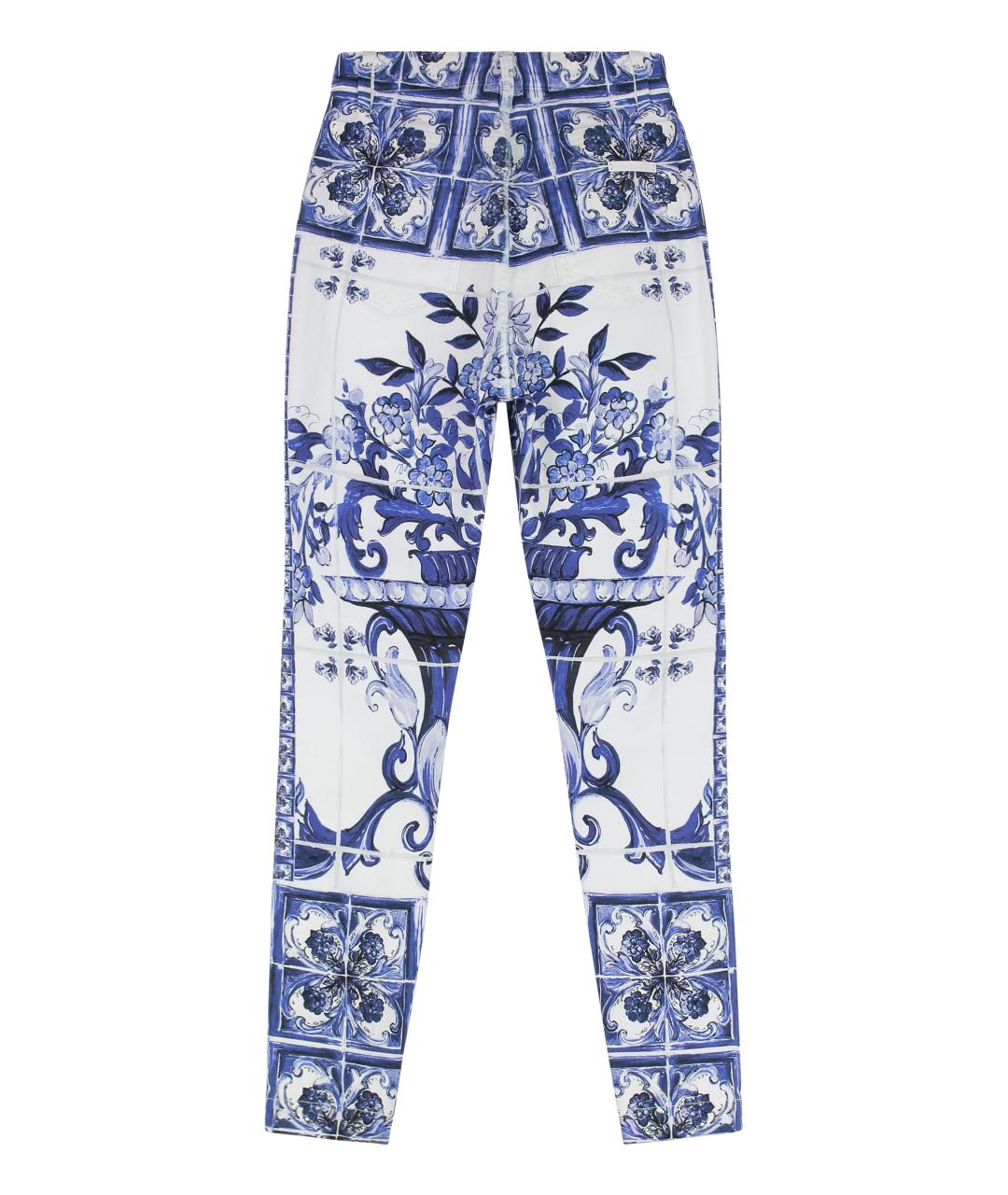 DOLCE&GABBANA Синие хлопковые прямые джинсы, фото 2