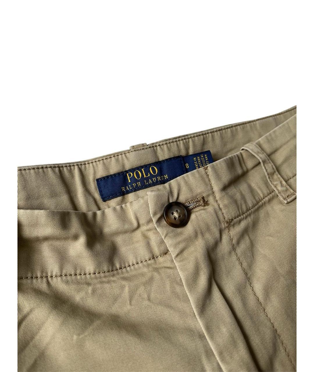 POLO RALPH LAUREN Бежевые хлопковые шорты, фото 3