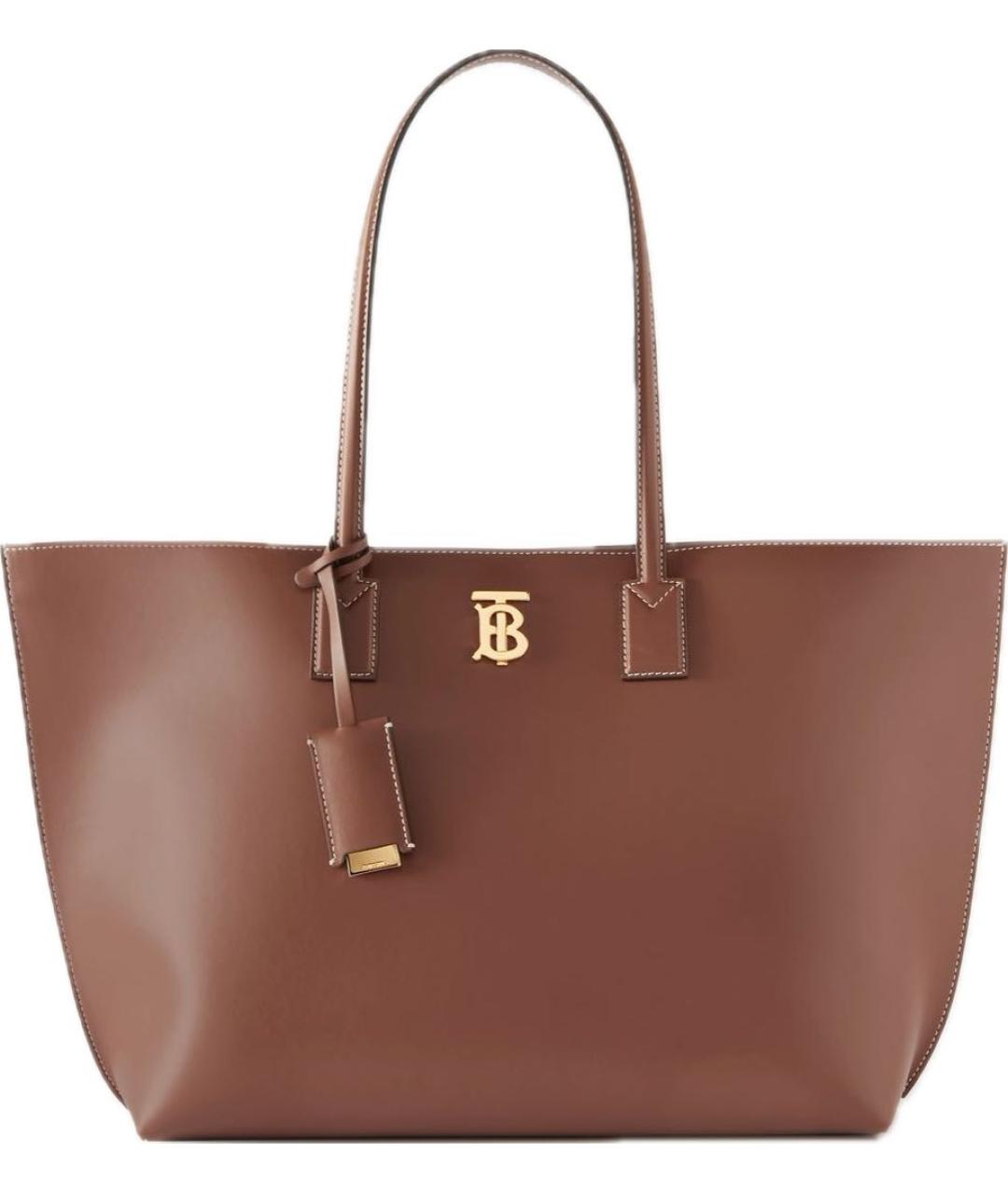 BURBERRY Коричневая кожаная сумка тоут, фото 1