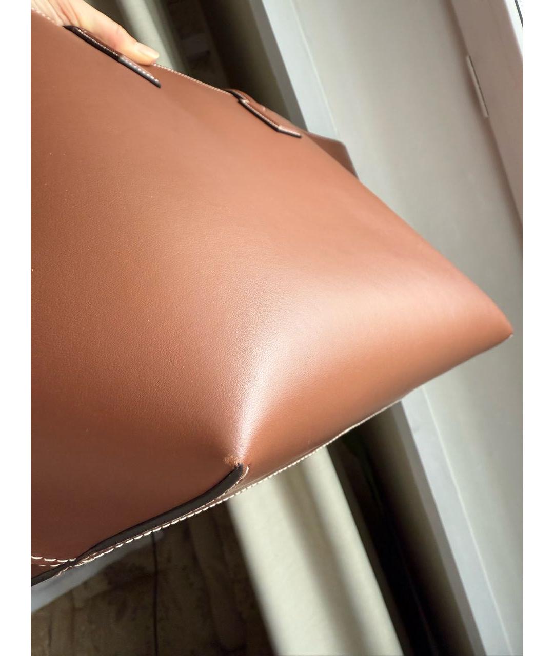 BURBERRY Коричневая кожаная сумка тоут, фото 5
