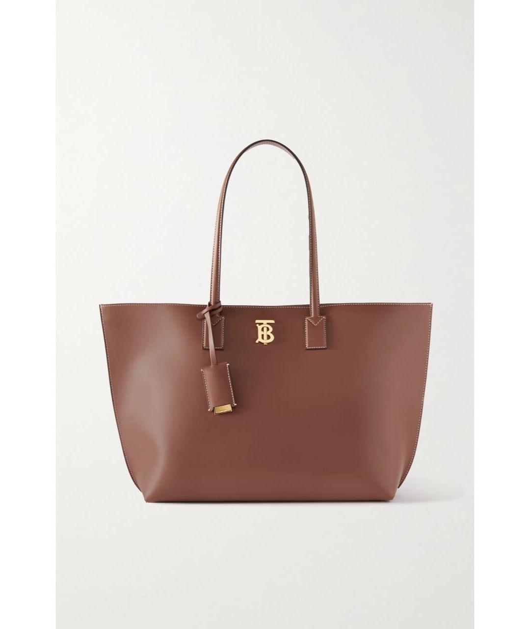BURBERRY Коричневая кожаная сумка тоут, фото 2