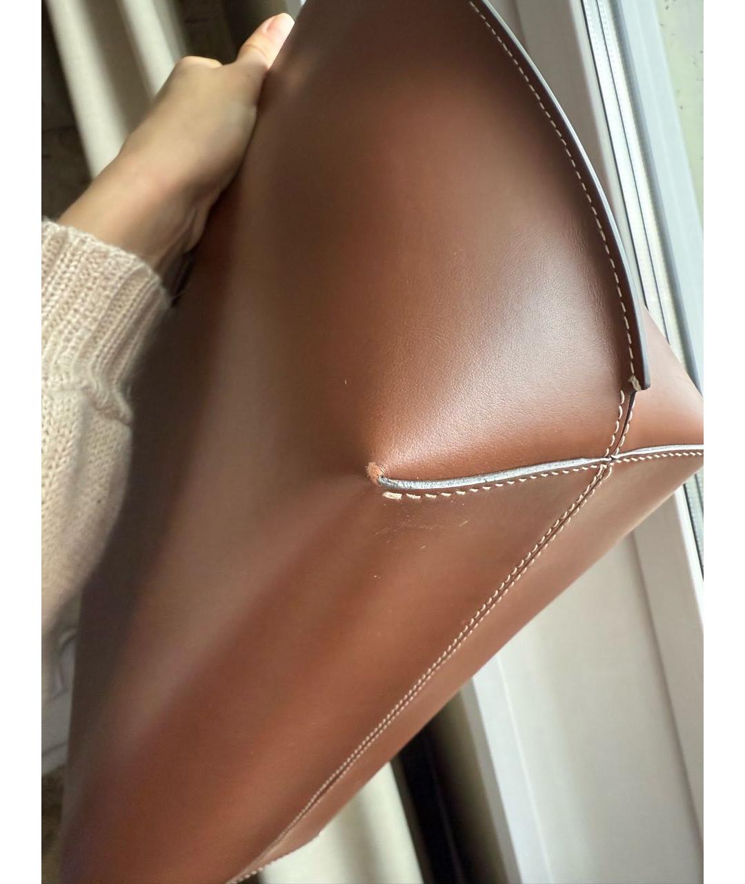 BURBERRY Коричневая кожаная сумка тоут, фото 7