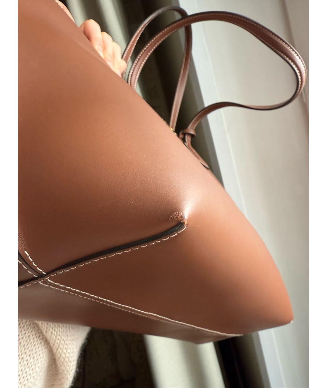 BURBERRY Коричневая кожаная сумка тоут, фото 8