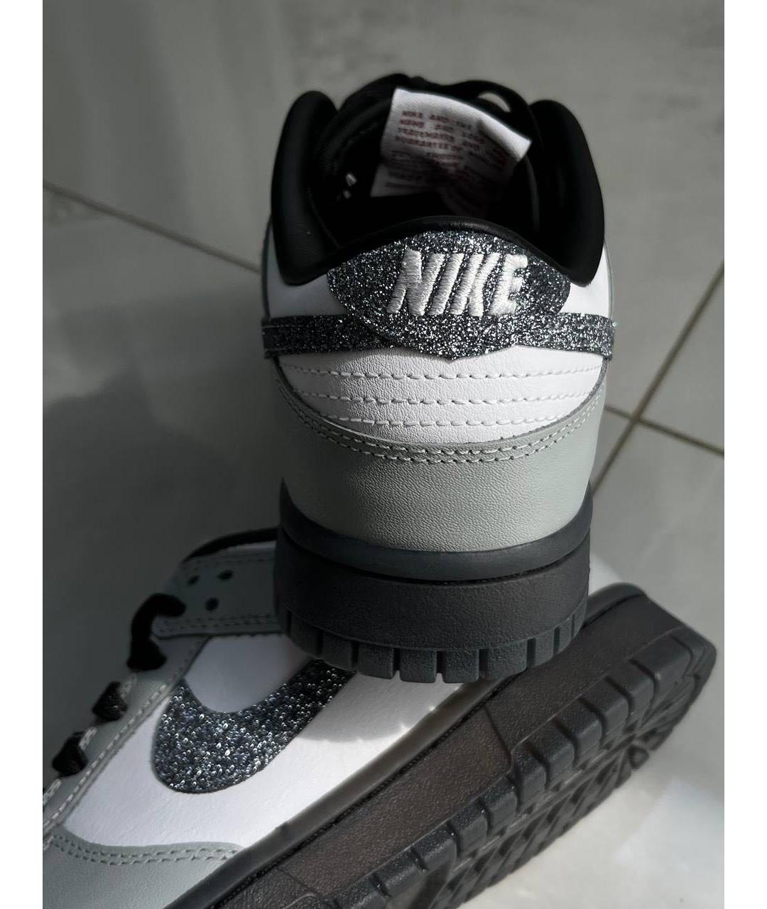 NIKE Серые кожаные кроссовки, фото 4