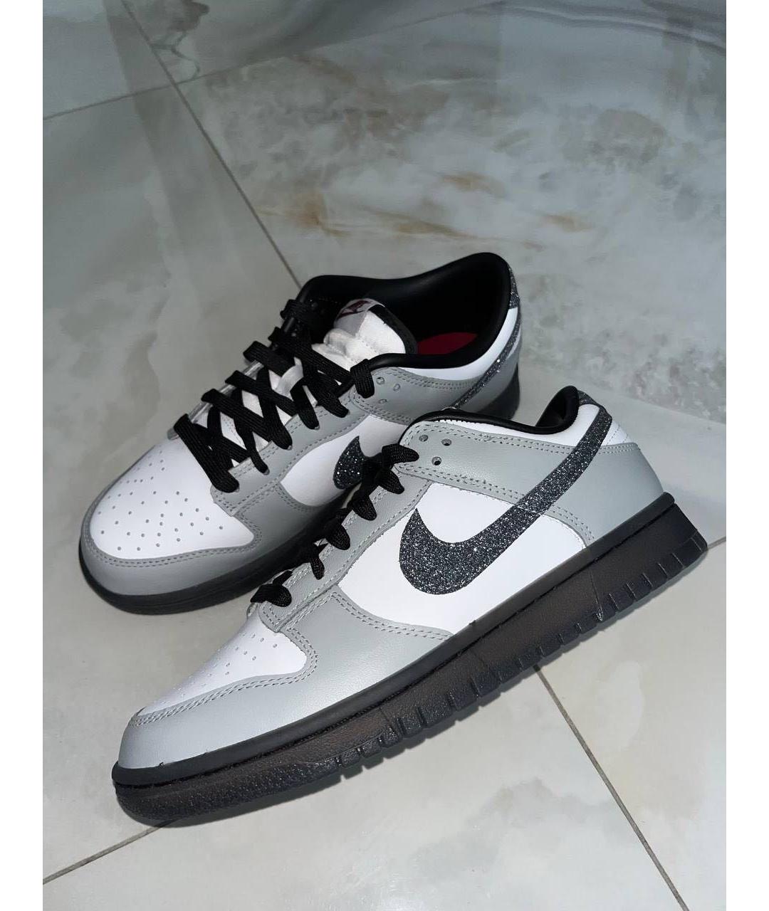 NIKE Серые кожаные кроссовки, фото 5