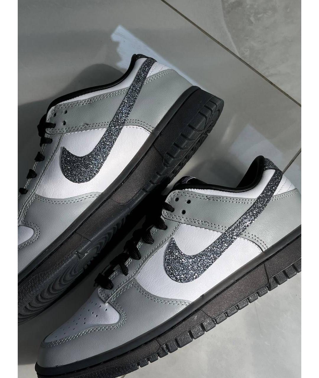 NIKE Серые кожаные кроссовки, фото 8