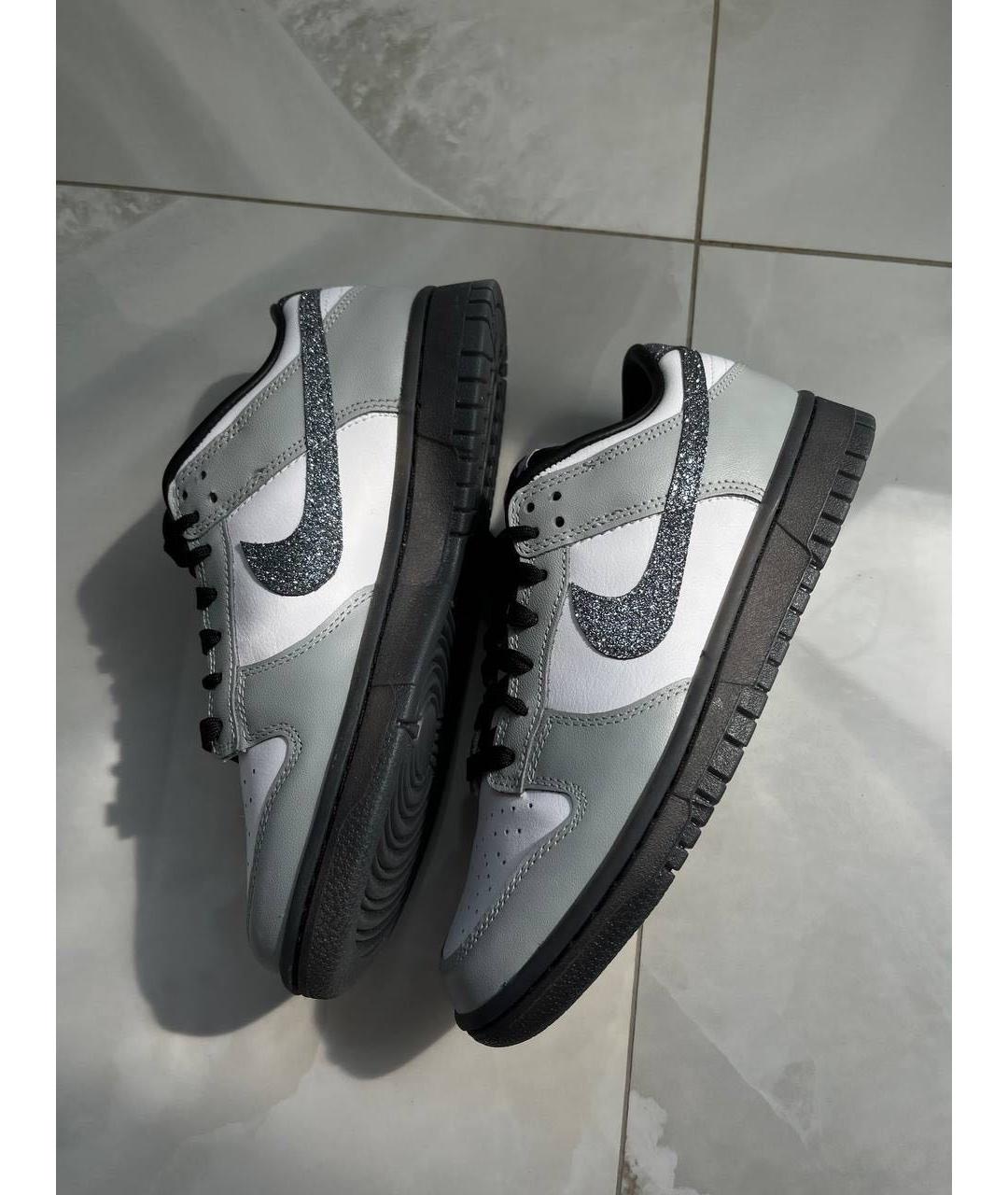 NIKE Серые кожаные кроссовки, фото 2