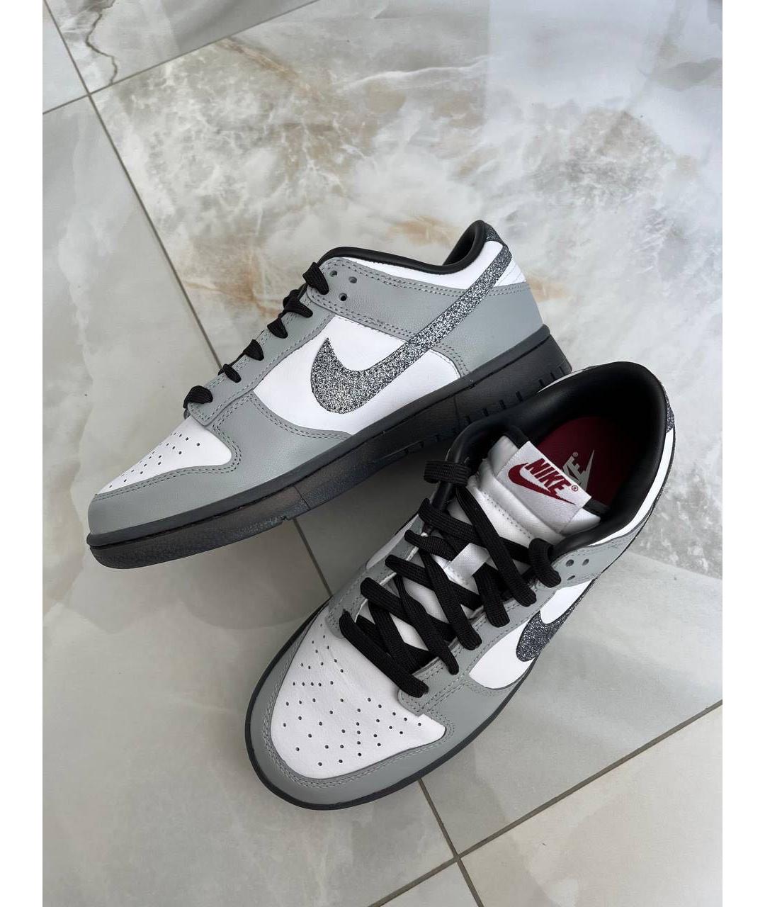 NIKE Серые кожаные кроссовки, фото 6
