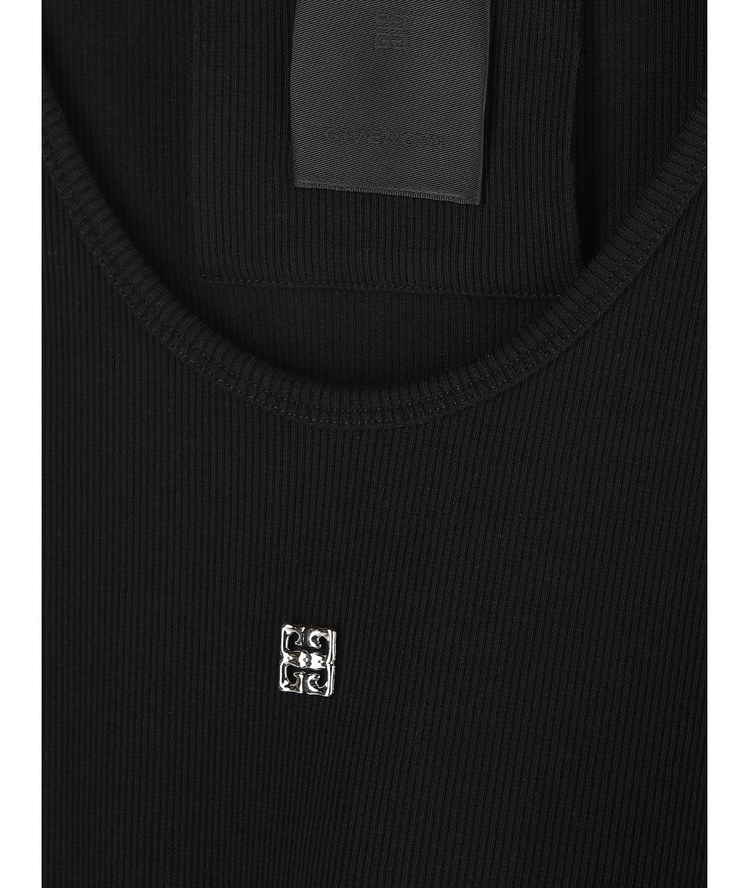GIVENCHY Черная хлопко-эластановая майка, фото 2