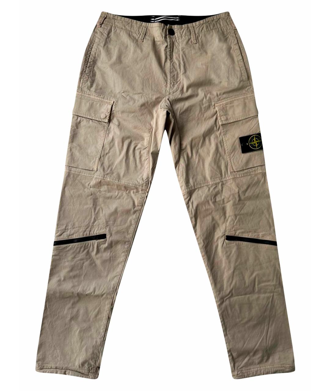 STONE ISLAND Бежевые повседневные брюки, фото 1