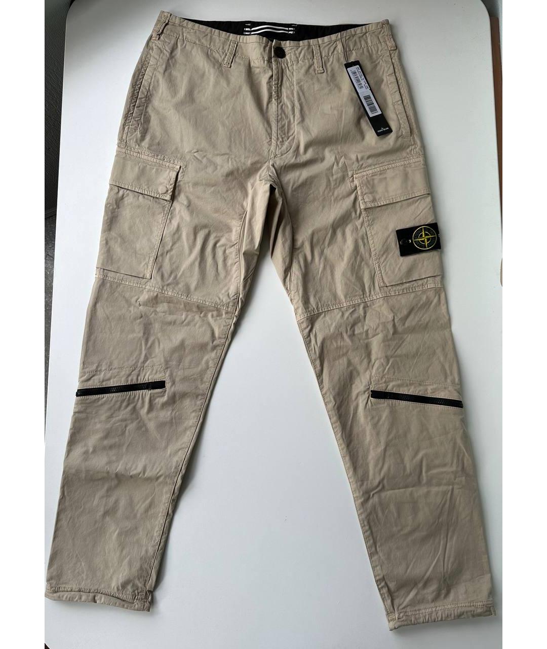 STONE ISLAND Бежевые повседневные брюки, фото 10