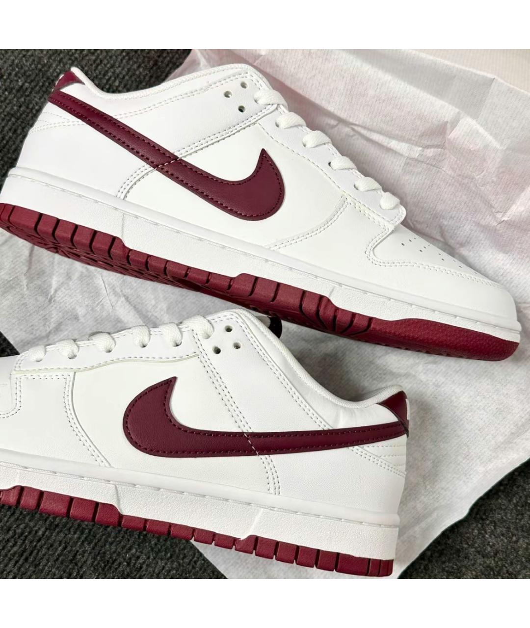 NIKE Белые кожаные низкие кроссовки / кеды, фото 2
