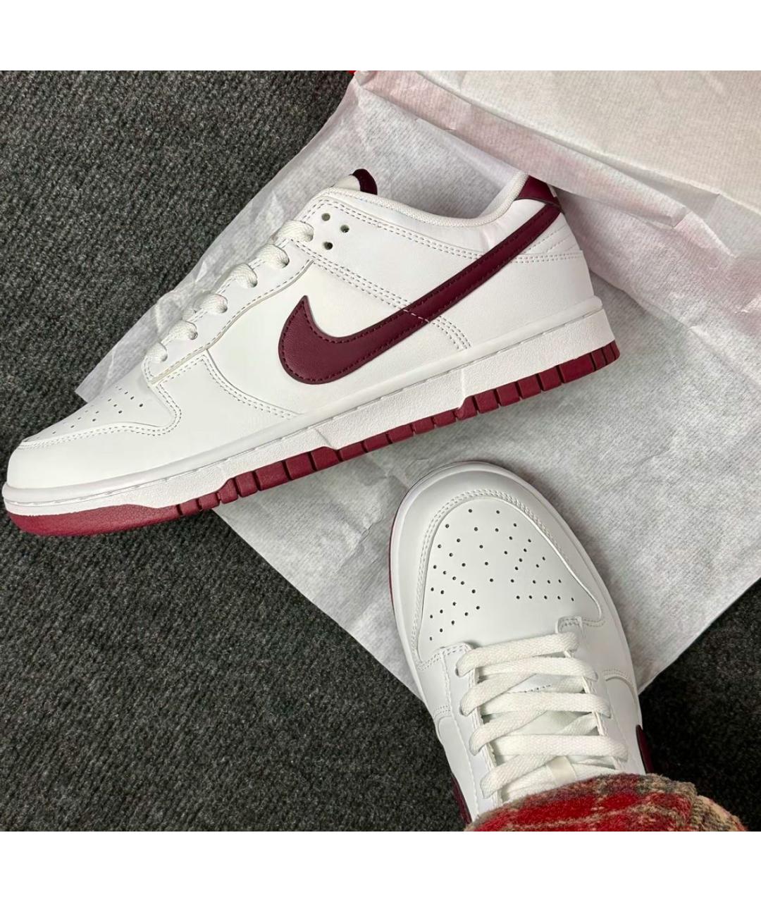 NIKE Белые кожаные низкие кроссовки / кеды, фото 7