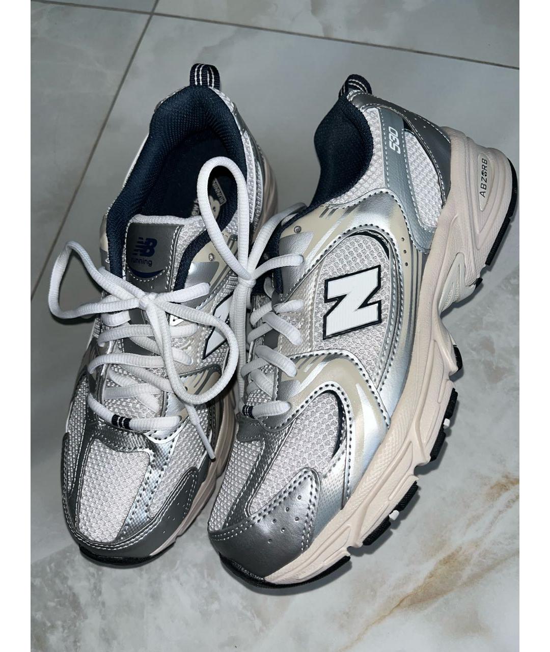 NEW BALANCE Серебряные кроссовки, фото 3