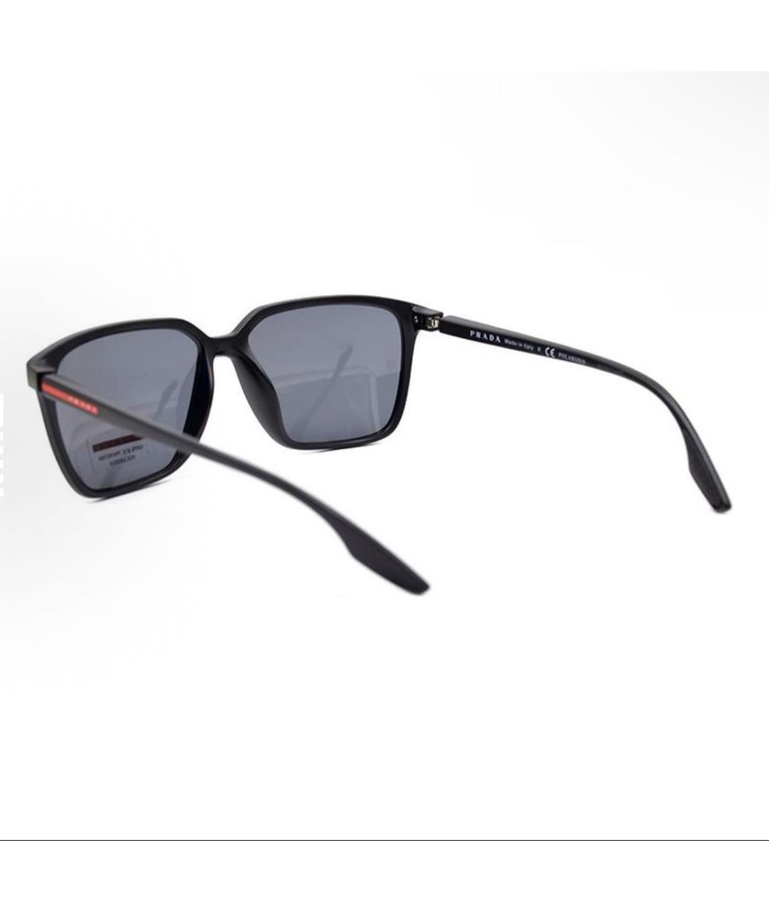 PRADA Черные пластиковые солнцезащитные очки, фото 3