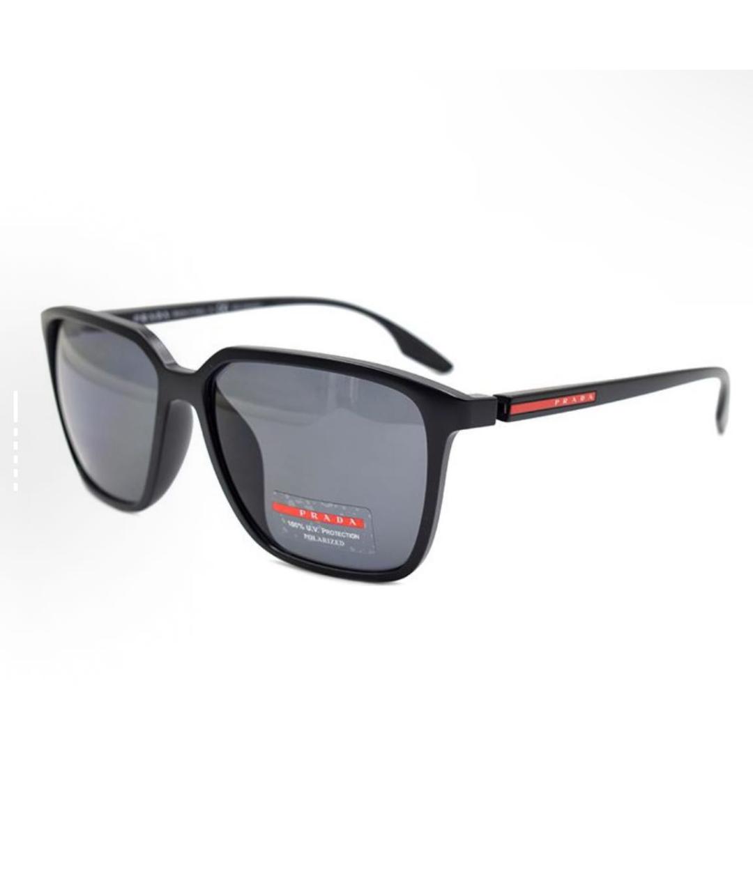 PRADA Черные пластиковые солнцезащитные очки, фото 4