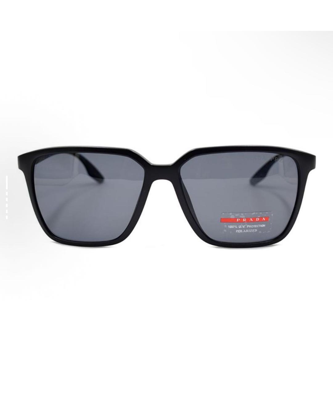 PRADA Черные пластиковые солнцезащитные очки, фото 2