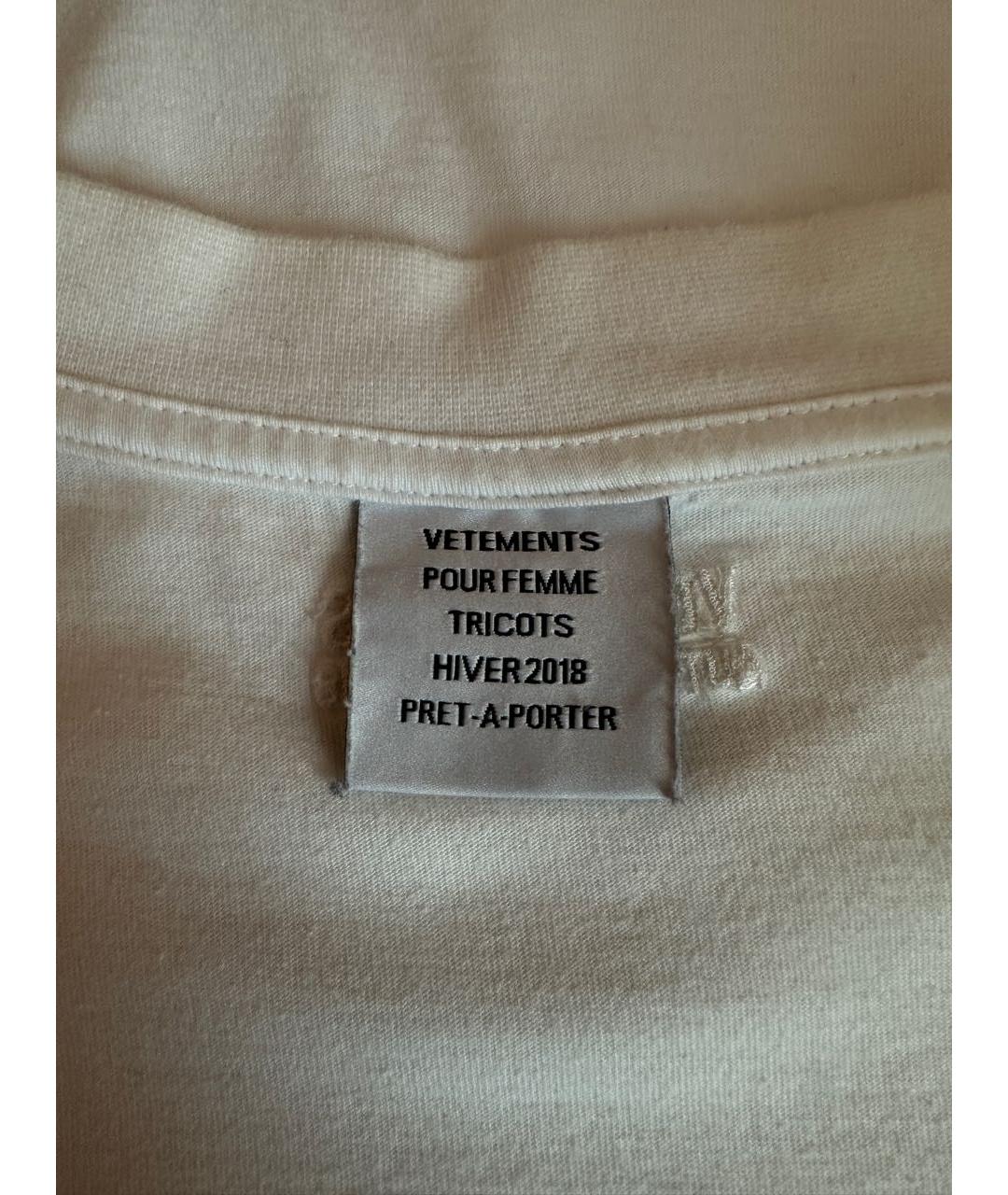 VETEMENTS Белая хлопковая футболка, фото 5