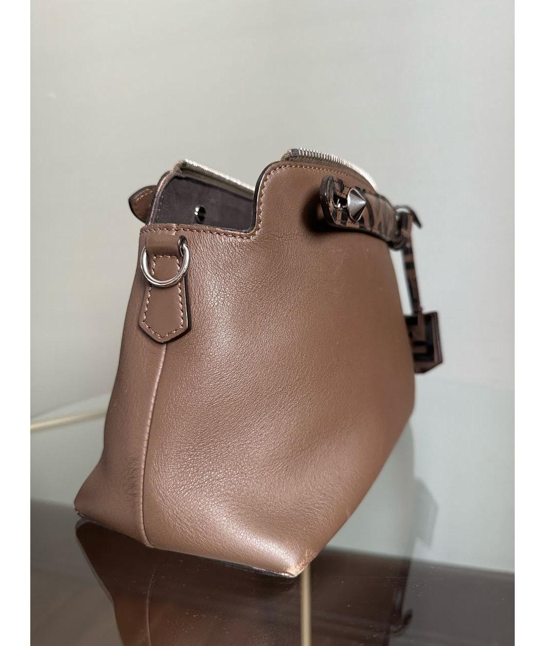 FENDI Коричневая кожаная сумка через плечо, фото 2