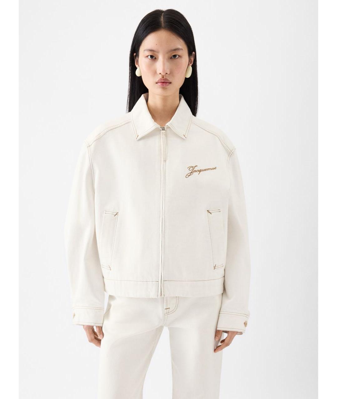 JACQUEMUS Белая хлопковая куртка, фото 4