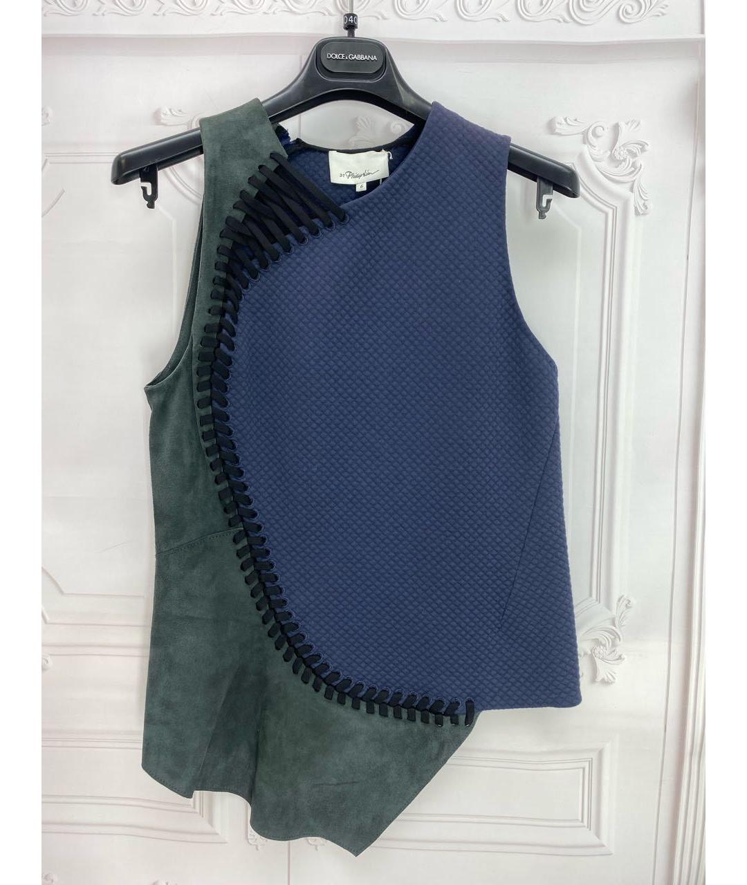 3.1 PHILLIP LIM Темно-синяя майка, фото 8