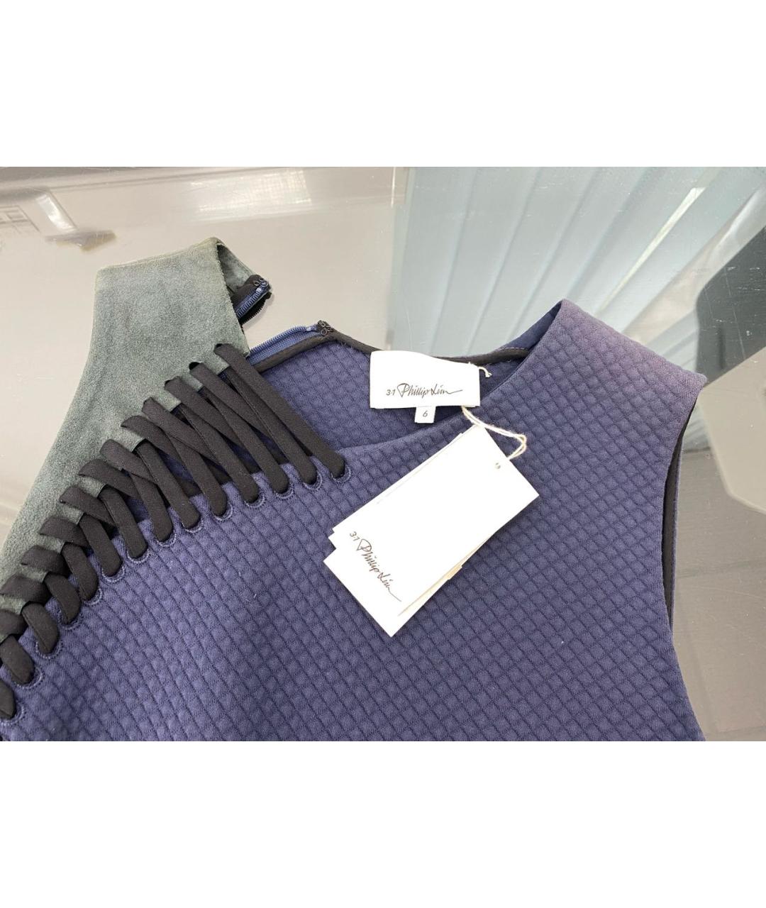 3.1 PHILLIP LIM Темно-синяя майка, фото 3