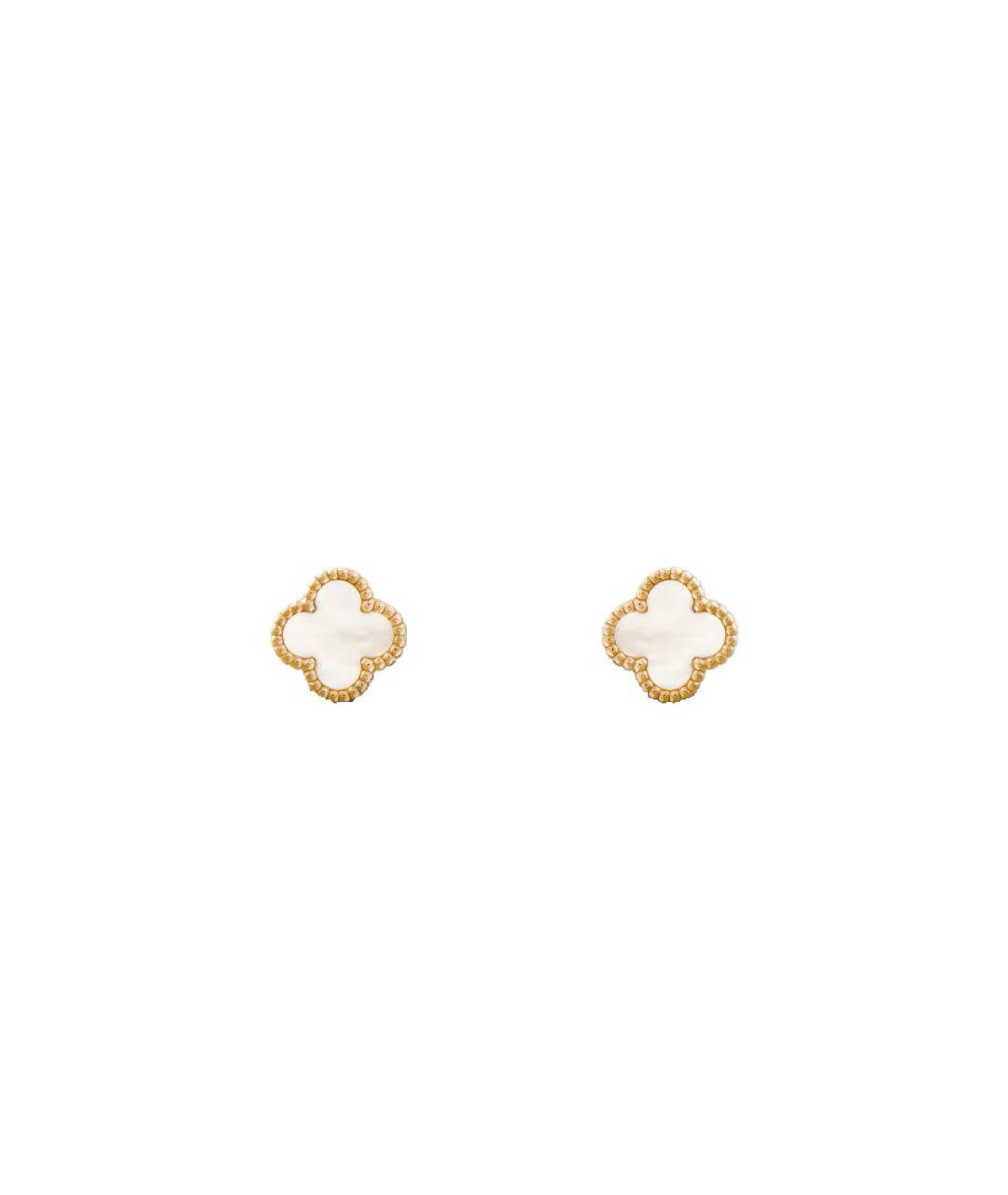 VAN CLEEF & ARPELS Белые серьги из желтого золота, фото 1