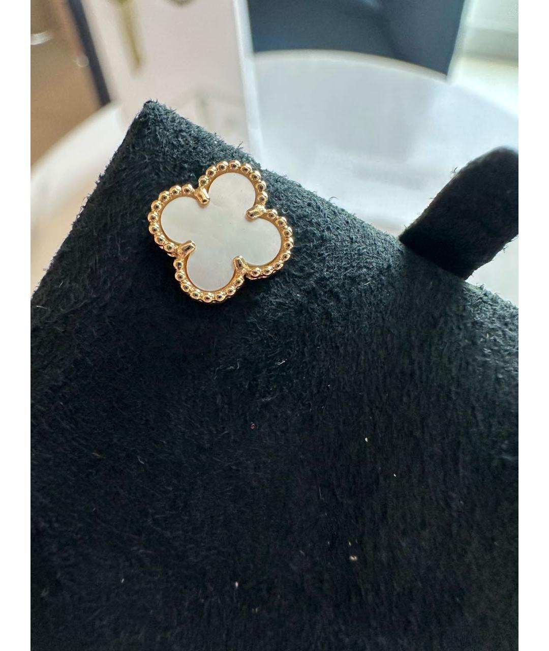 VAN CLEEF & ARPELS Белые серьги из желтого золота, фото 4