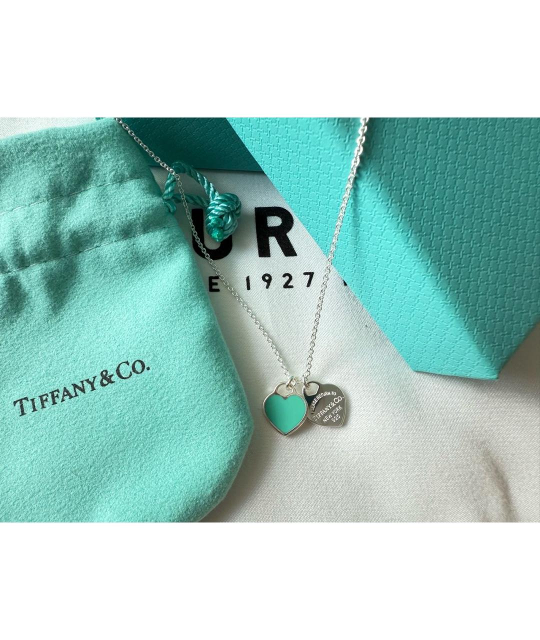 TIFFANY&CO Бирюзовая серебряная подвеска, фото 5