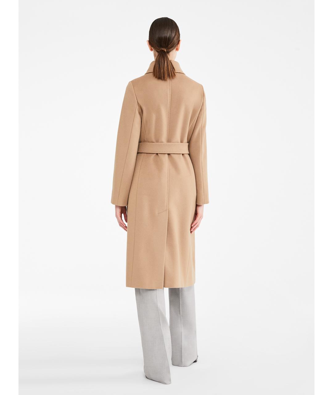 MAX MARA Бежевое шерстяное пальто, фото 4