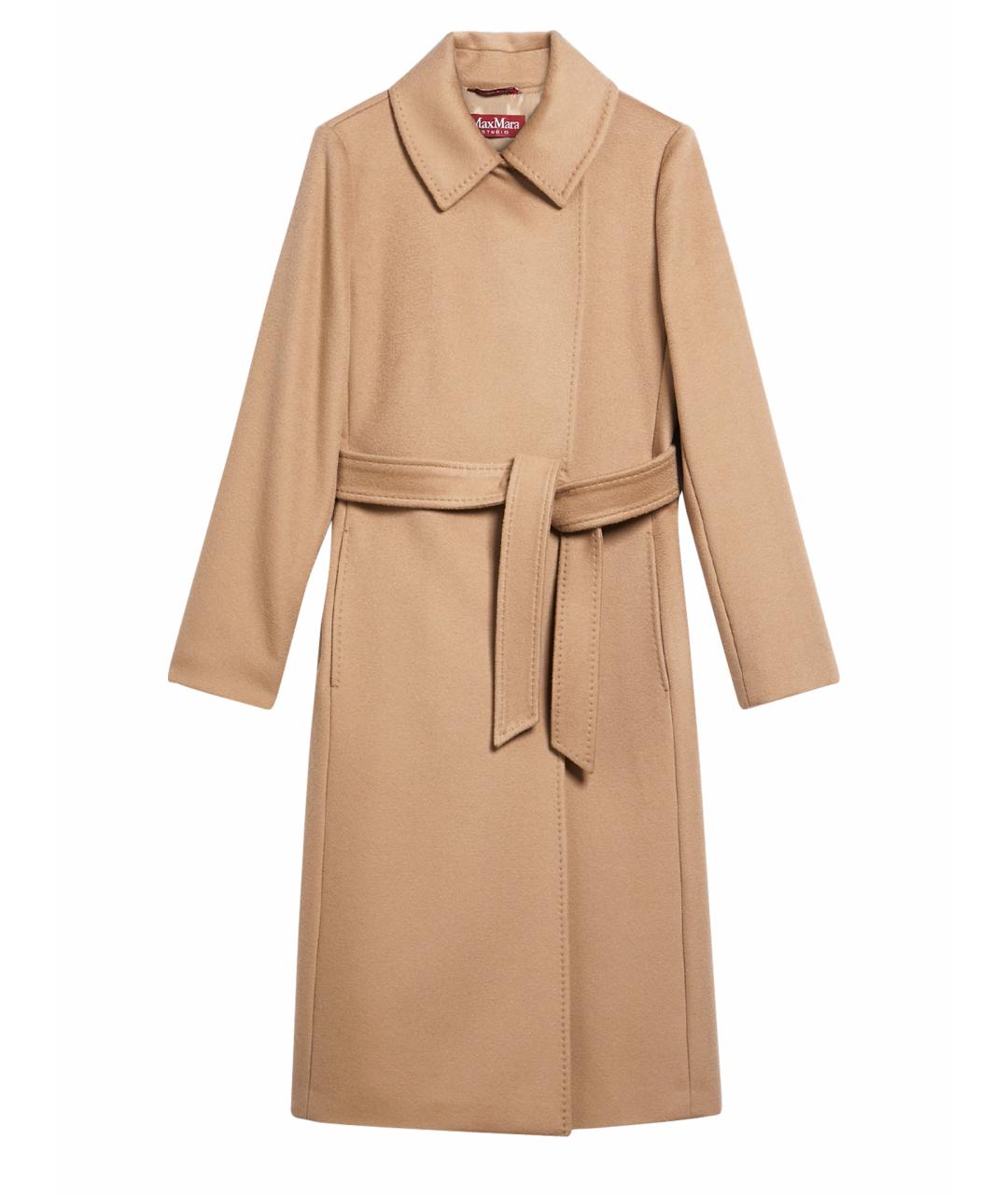MAX MARA Бежевое шерстяное пальто, фото 1