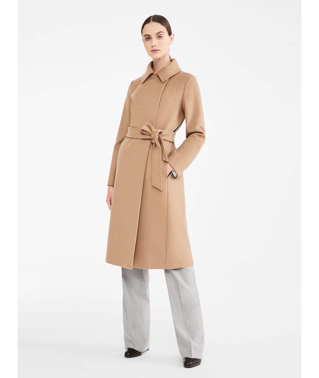 MAX MARA Бежевое шерстяное пальто, фото 3