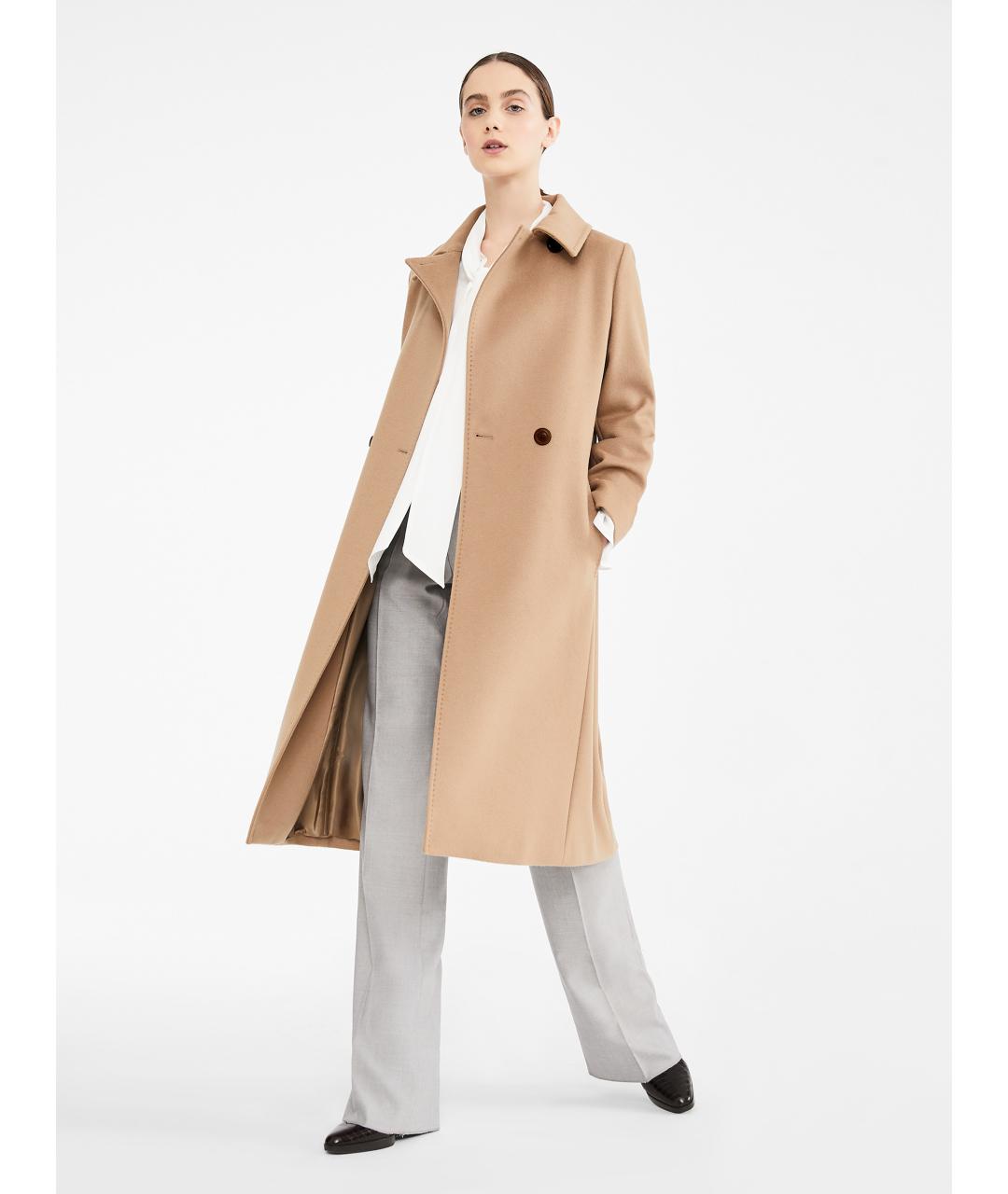 MAX MARA Бежевое шерстяное пальто, фото 2