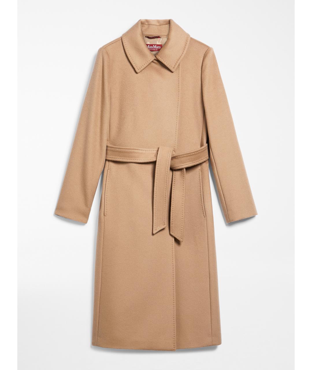 MAX MARA Бежевое шерстяное пальто, фото 5