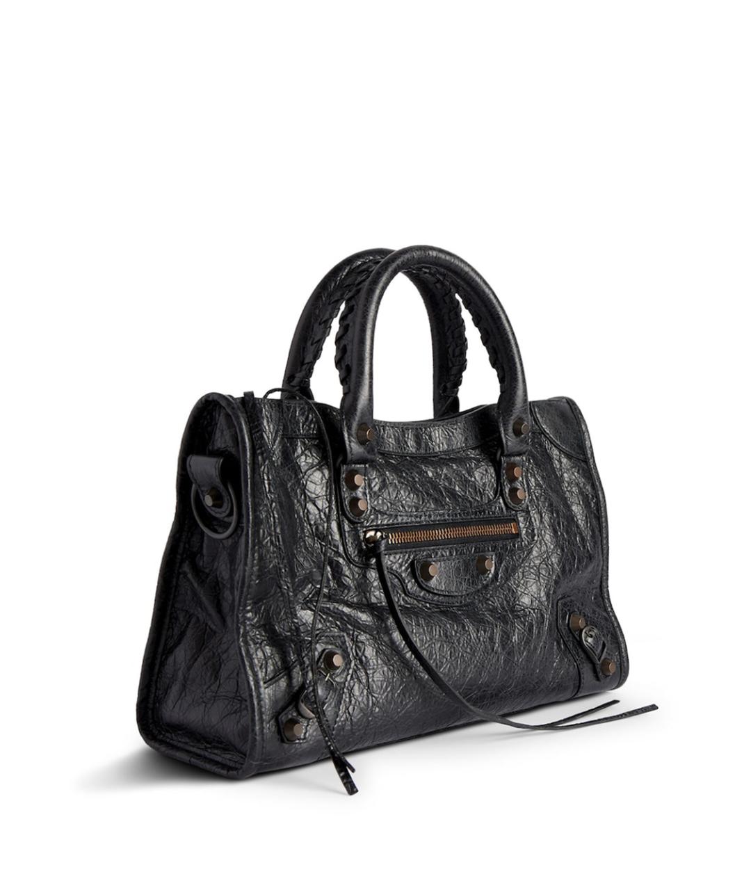 BALENCIAGA Черная кожаная сумка тоут, фото 2