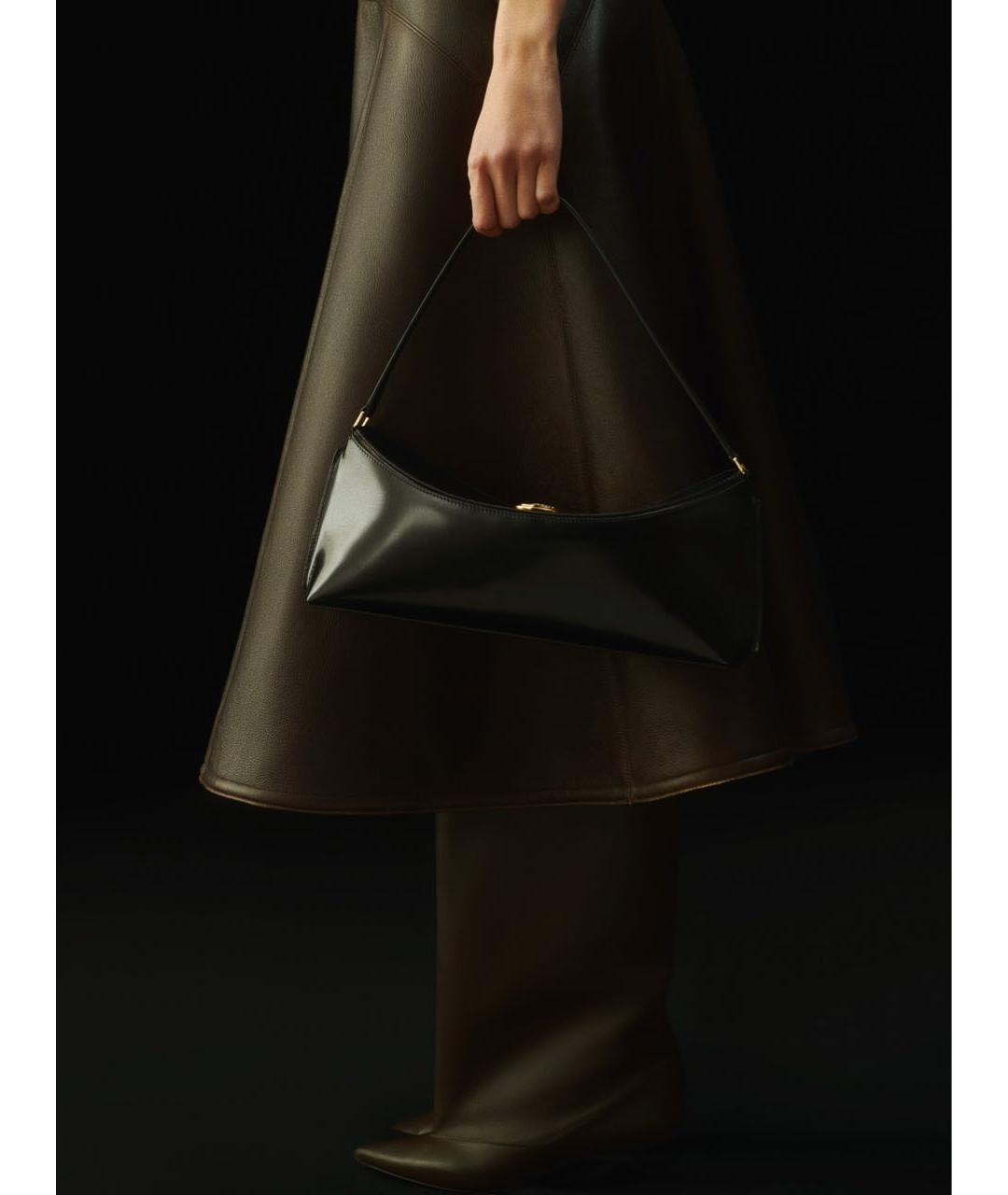 JACQUEMUS Черная кожаная сумка через плечо, фото 6