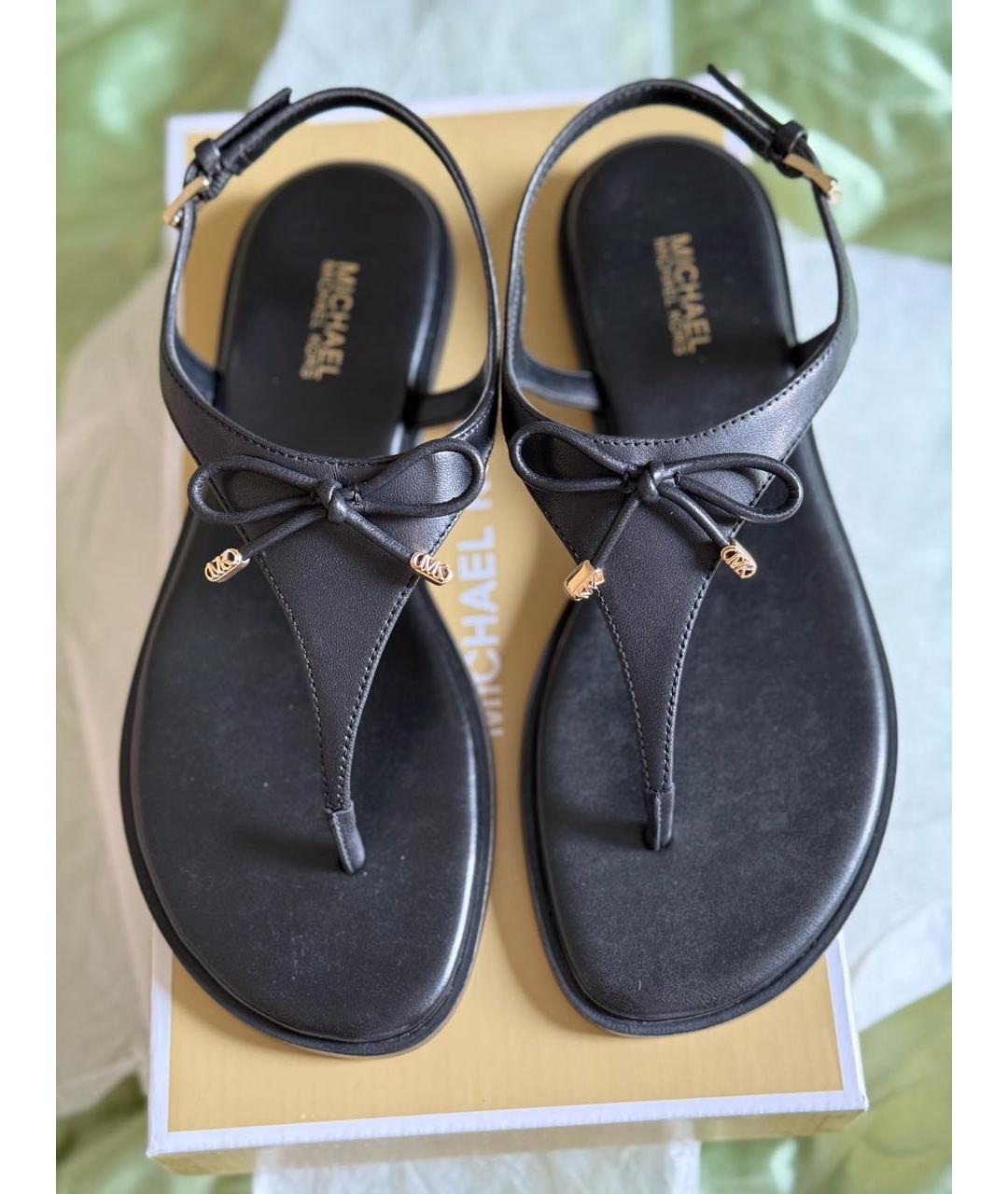 MICHAEL KORS Черные кожаные босоножки, фото 2