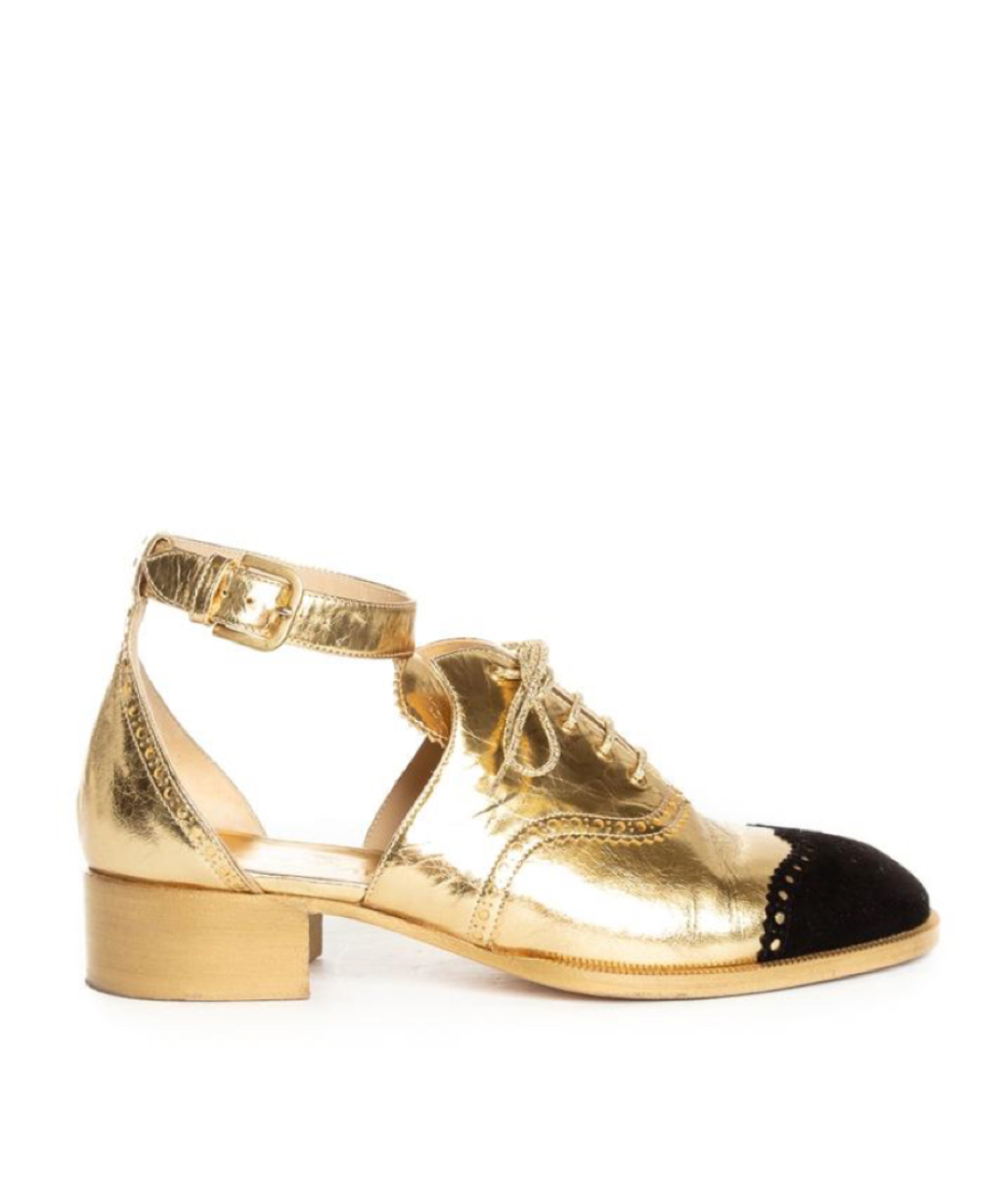 CHANEL PRE-OWNED Золотые кожаные ботинки, фото 1