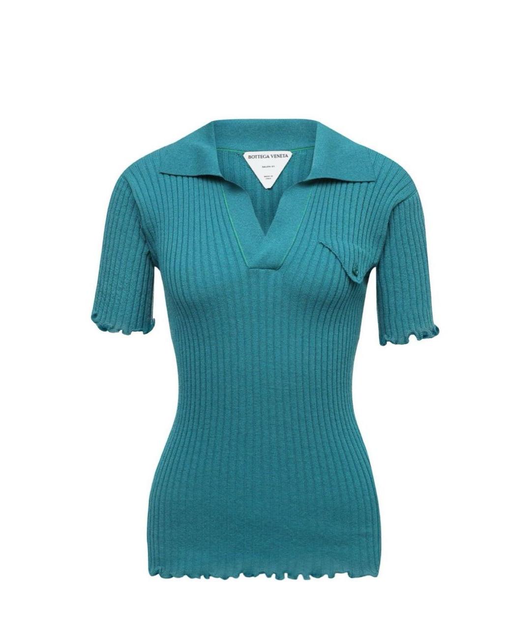 BOTTEGA VENETA Бирюзовый шерстяной джемпер / свитер, фото 1
