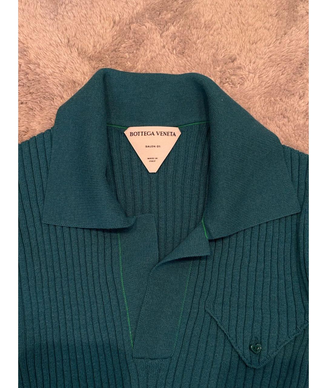 BOTTEGA VENETA Бирюзовый шерстяной джемпер / свитер, фото 3