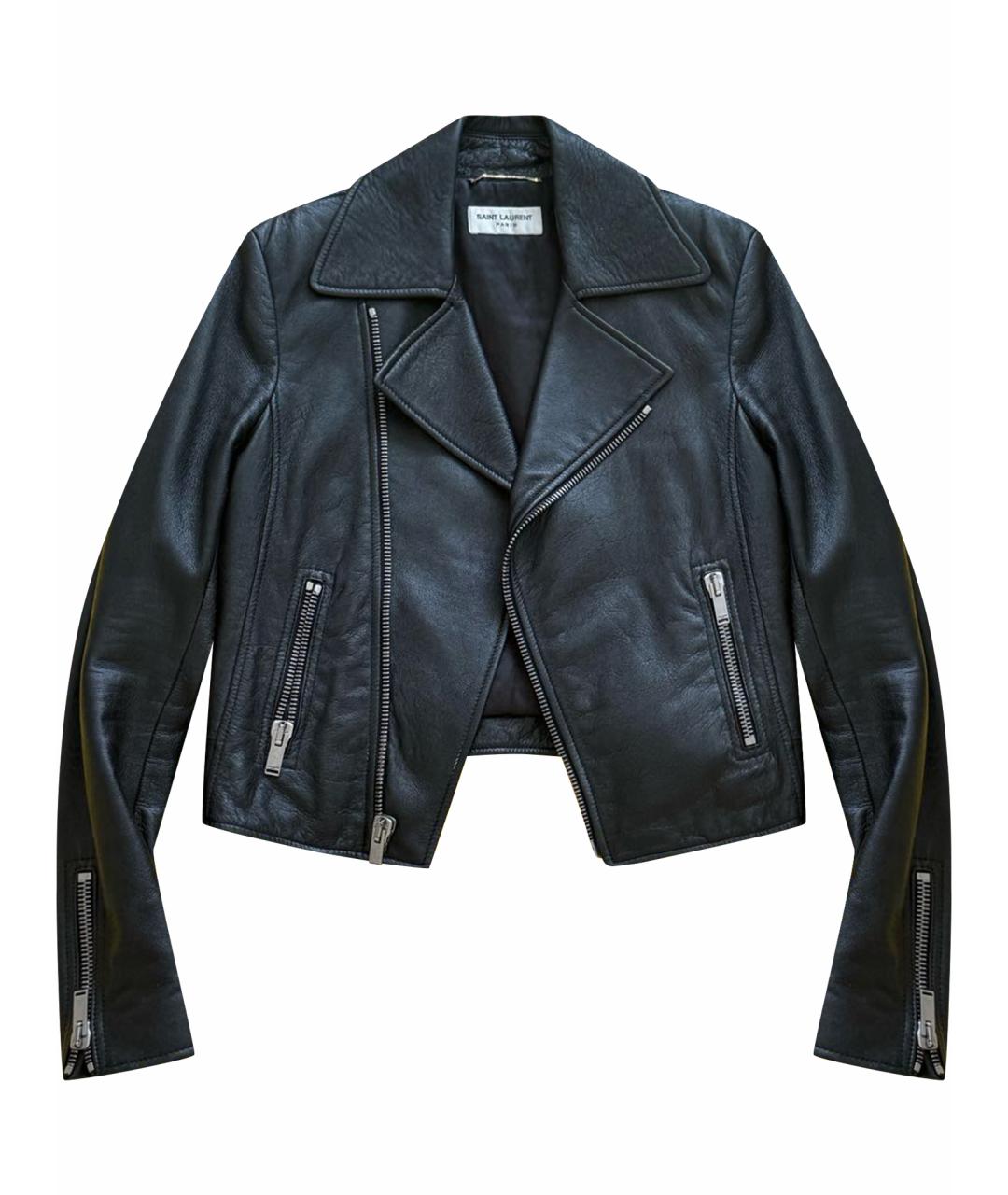 SAINT LAURENT Черная кожаная куртка, фото 1