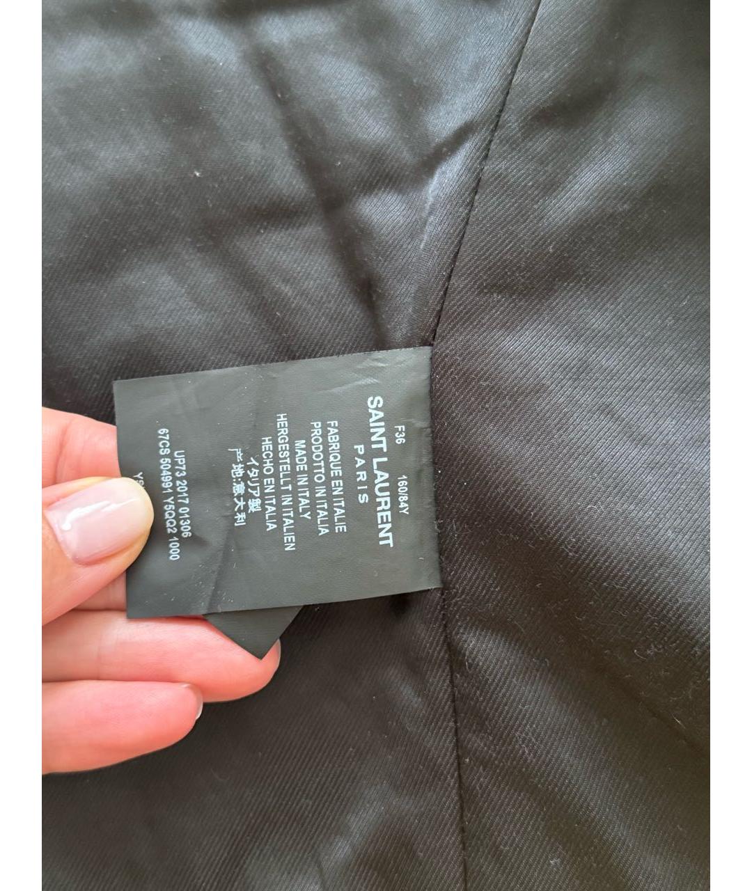SAINT LAURENT Черная кожаная куртка, фото 3