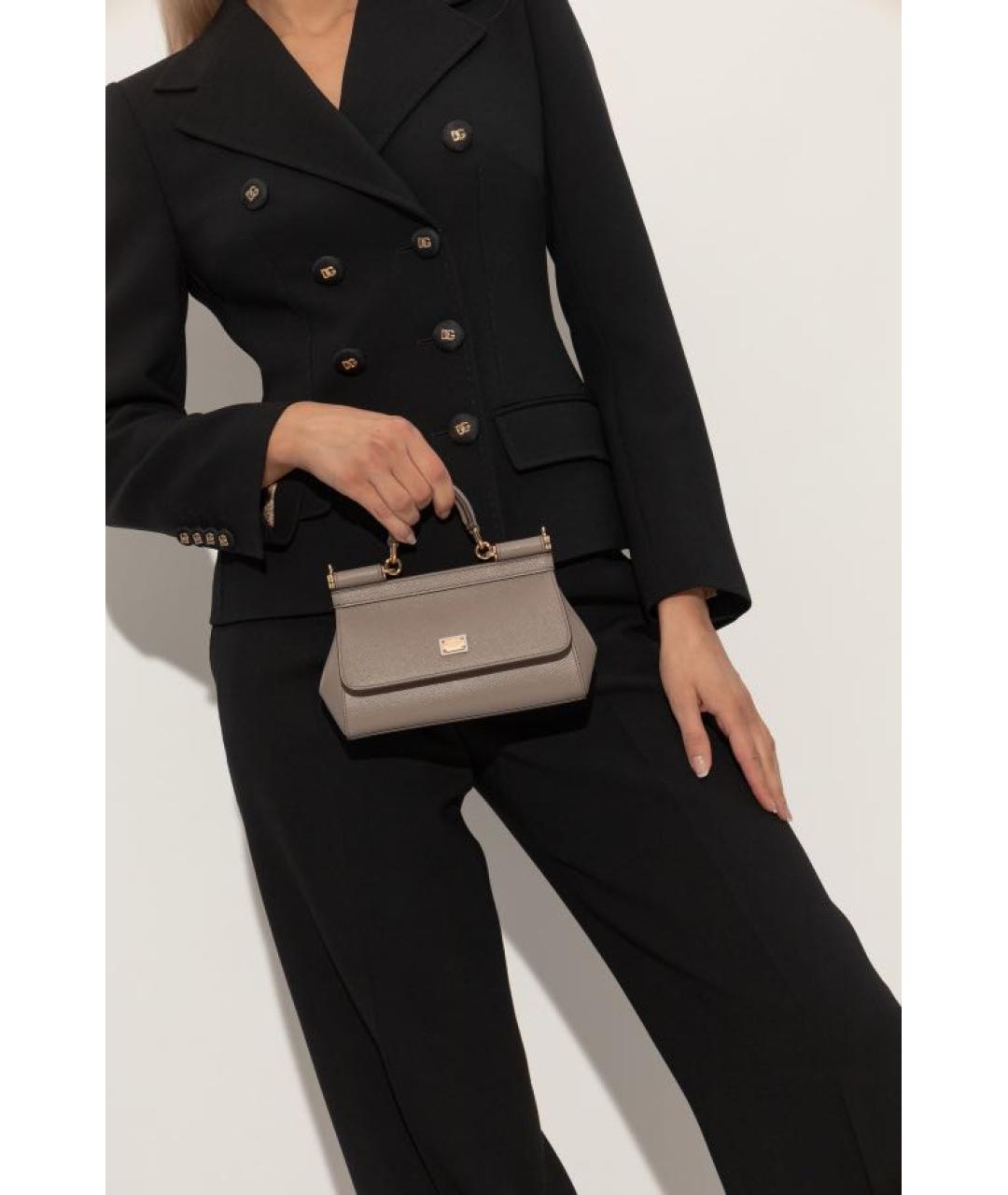 DOLCE&GABBANA Бежевая кожаная сумка через плечо, фото 6