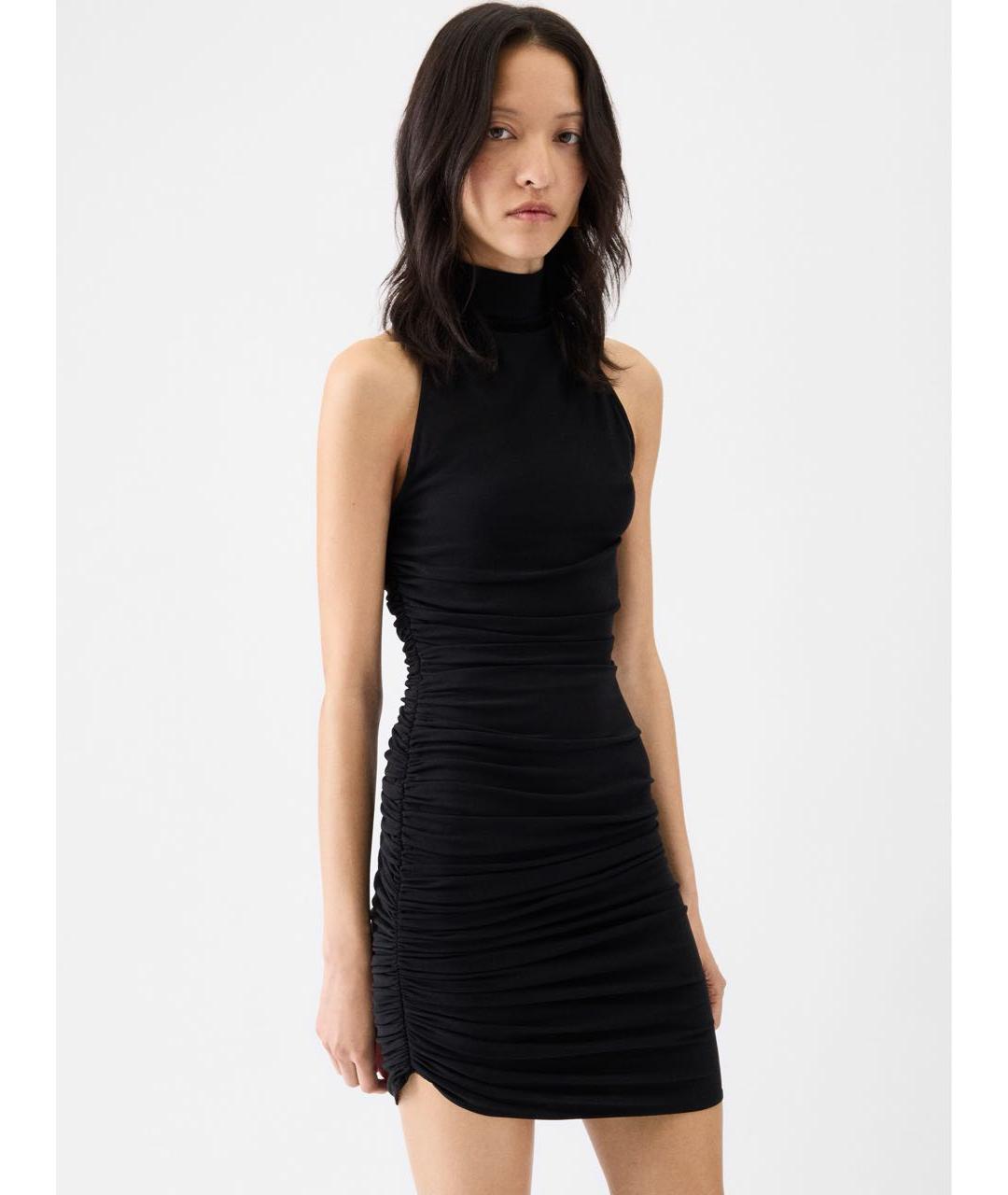 JACQUEMUS Черное ацетатное коктейльное платье, фото 4