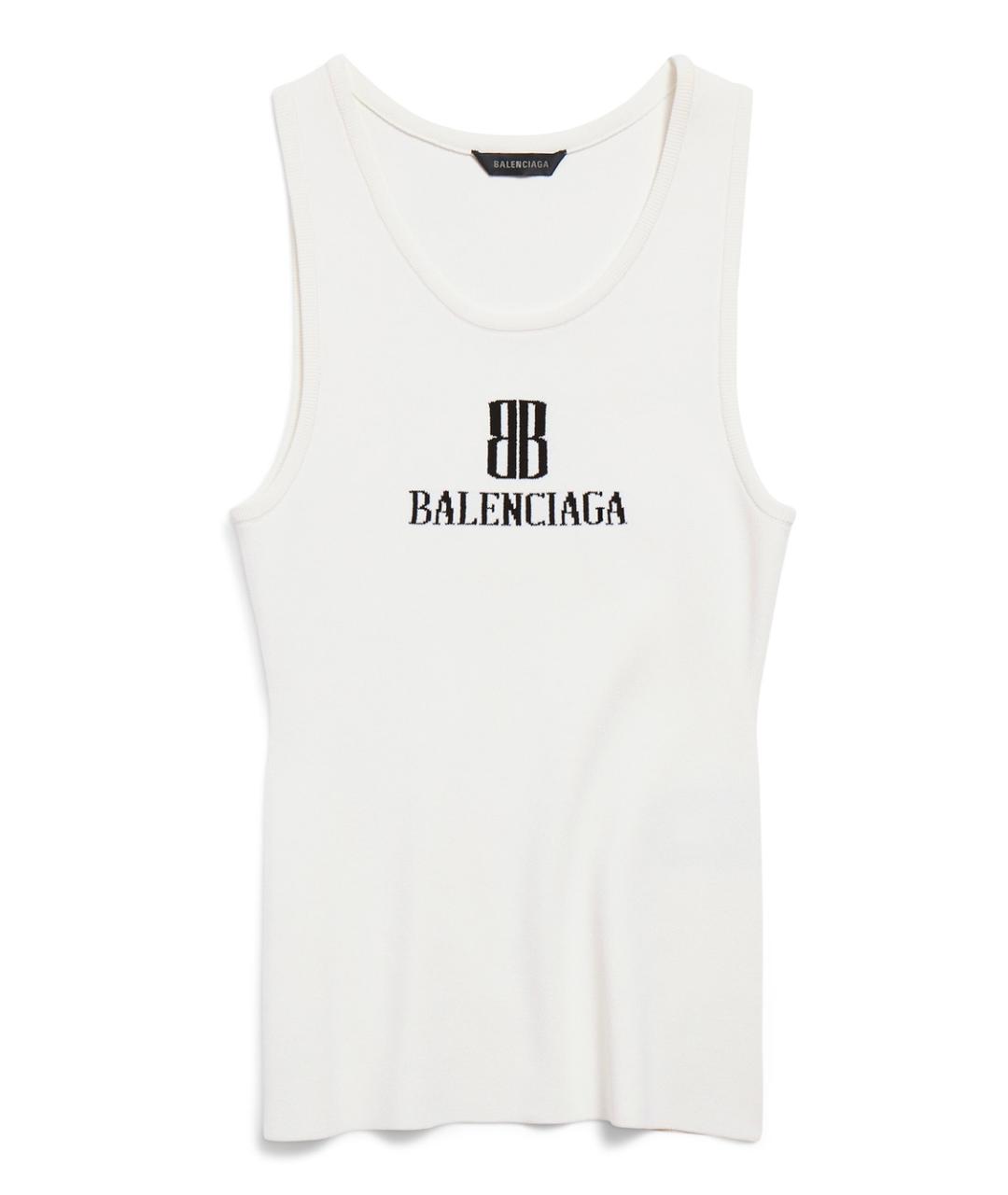 BALENCIAGA Белая вискозная майка, фото 1