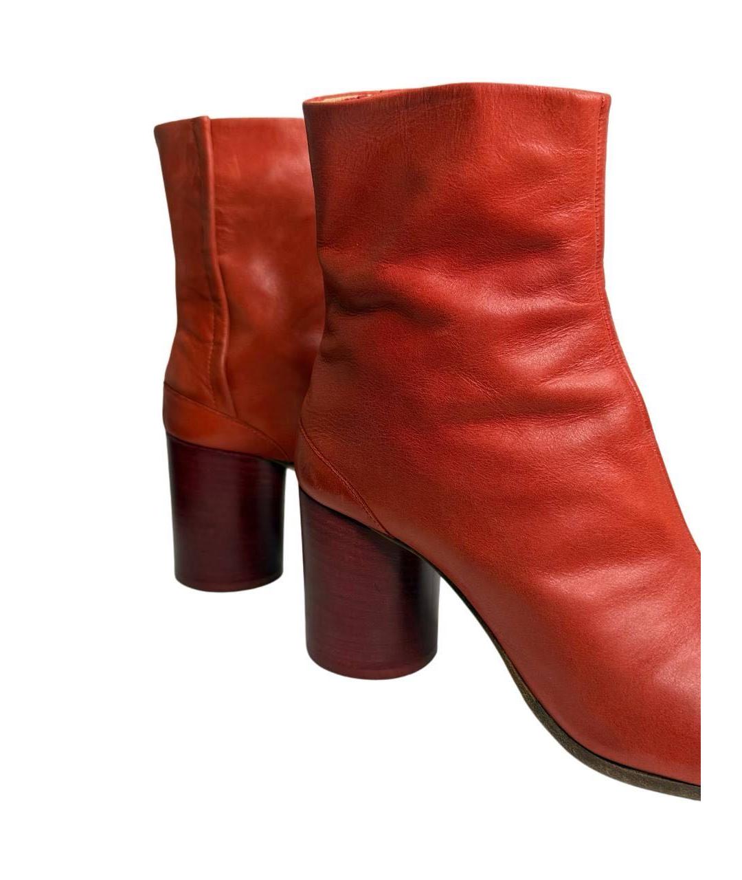 MAISON MARGIELA Красные кожаные ботильоны, фото 6