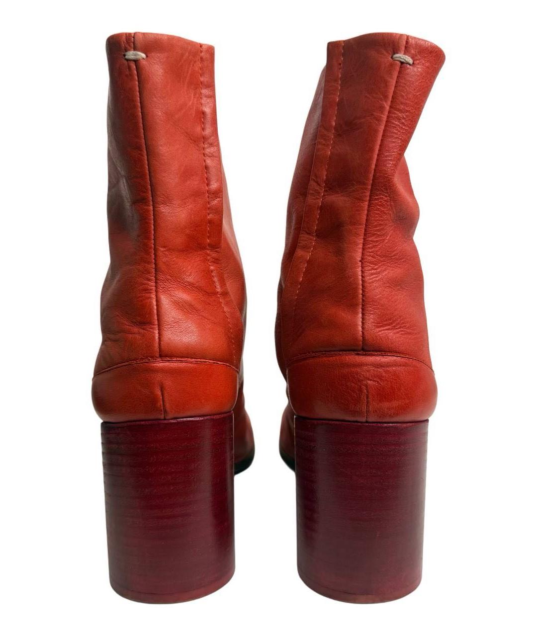 MAISON MARGIELA Красные кожаные ботильоны, фото 5