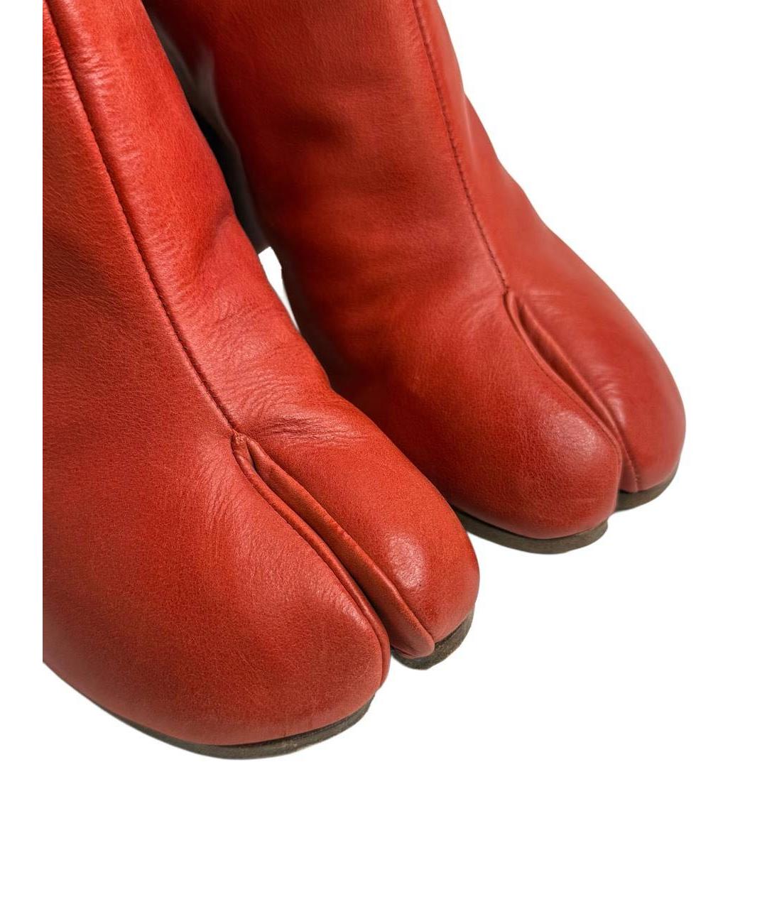 MAISON MARGIELA Красные кожаные ботильоны, фото 7