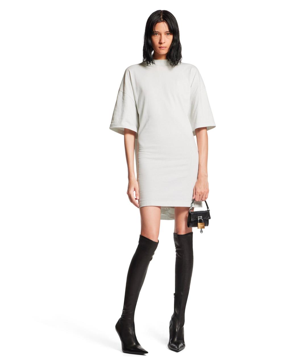 BALENCIAGA Белое хлопковое повседневное платье, фото 3