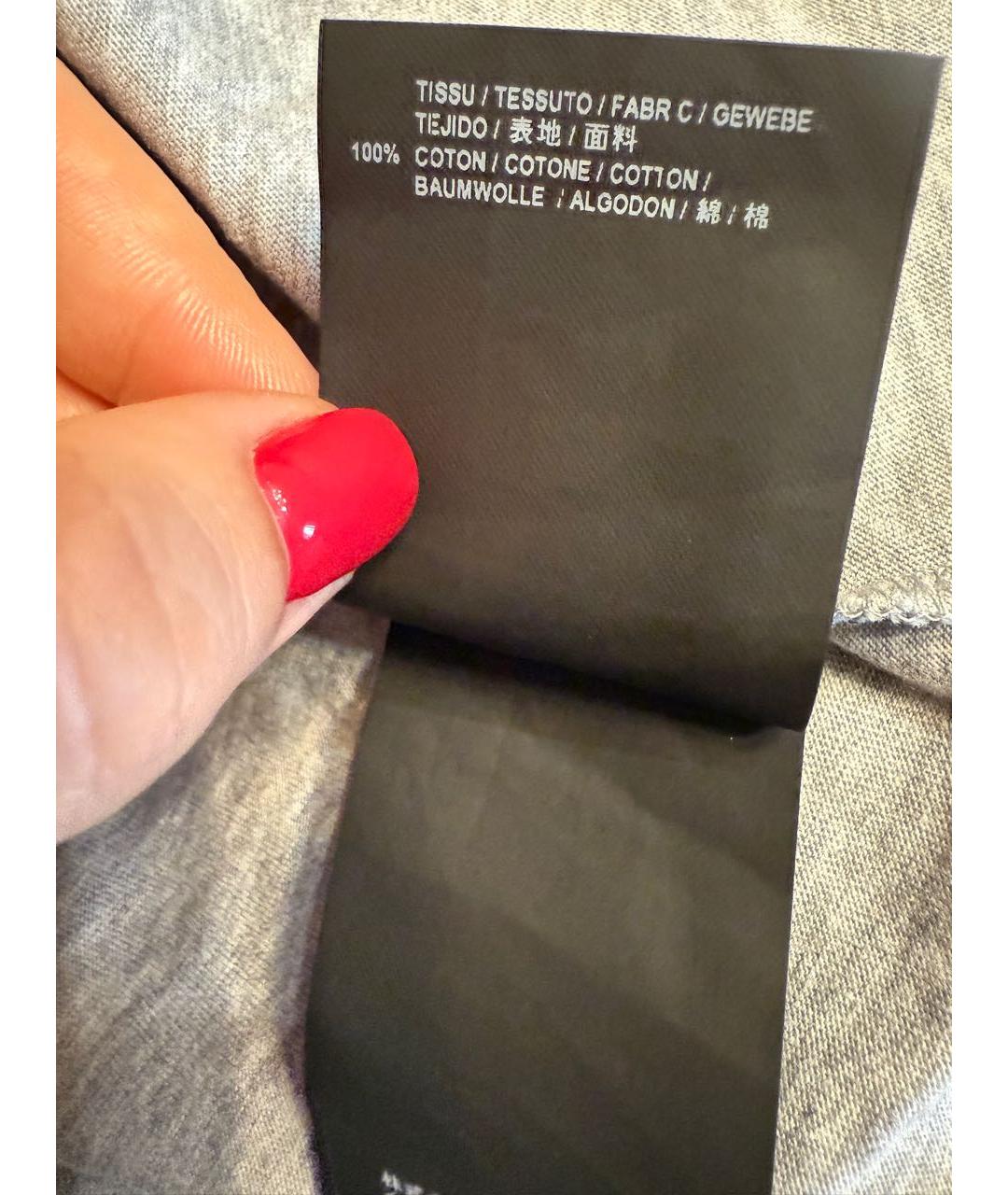 SAINT LAURENT Серая хлопковая футболка, фото 5